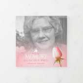 葬儀プログラムの順序ピンクのバラの鳩 三つ折りプログラム (カバー)