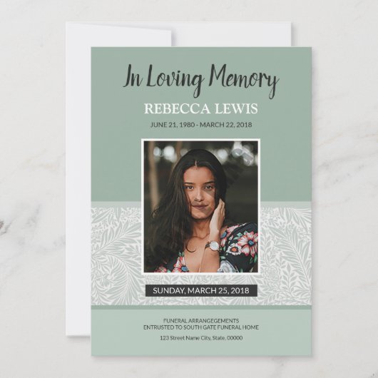 葬儀プログラムカード (正面)