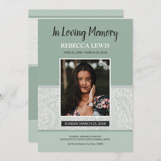 葬儀プログラムカード (正面/裏面)