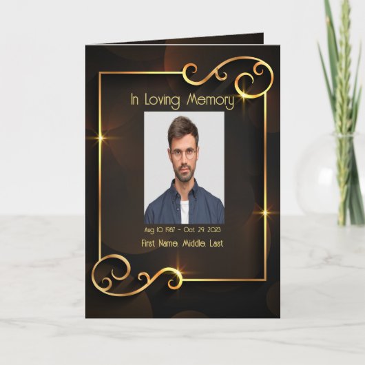 葬儀プログラムクラシック金ゴールドブエレガントラック プログラム (正面)