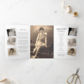 葬儀プログラムシンプル写真テンプレート 三つ折り招待状 (内部)