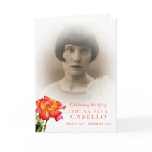 葬儀プログラムストライプのバラ写真