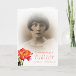 葬儀プログラムストライプのバラ写真 プログラム