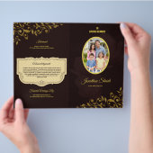 葬儀プログラムテンプレートパンフレット チラシ (手)