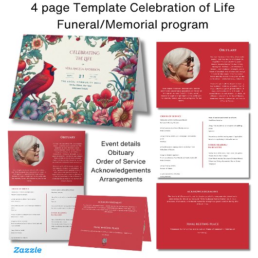 葬儀プログラムテンプレート記念お祝い生活 カード