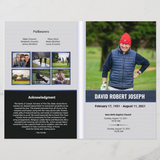 葬儀プログラムテンプレート (正面)