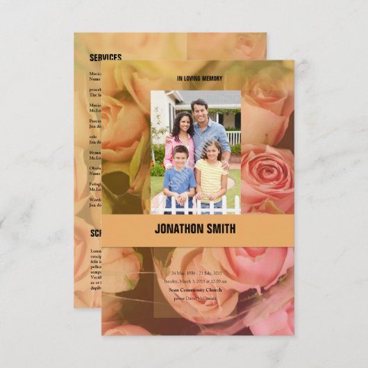 葬儀プログラムテンプレート 招待状 (正面/裏面)