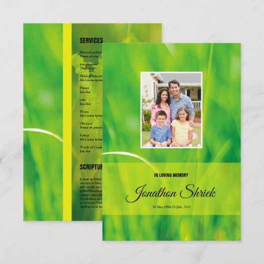 葬儀プログラムテンプレート 招待状 (正面/裏面)