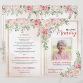 葬儀プログラムパンフレット |バラのサービス注文 (正面/裏面)