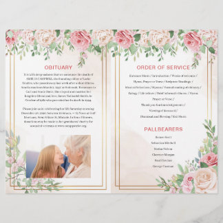 葬儀プログラムパンフレット |バラのサービス注文