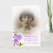 葬儀プログラムパープルデルフィニウム写真 プログラム (正面)