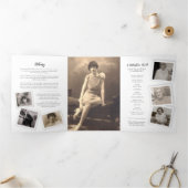 葬儀プログラムモシンプルノ写真テンプレート 三つ折り招待状 (内部)