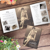 葬儀プログラムモシンプルノ写真テンプレート 三つ折り招待状