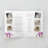 葬儀プログラム紫のクロッカスの水彩写真 プログラム (内部)