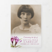 葬儀プログラム紫のクロッカスウェテカラー 三つ折り招待状 (カバー)