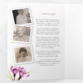 葬儀プログラム紫のクロッカスウェテカラー 三つ折り招待状 (内部最初)