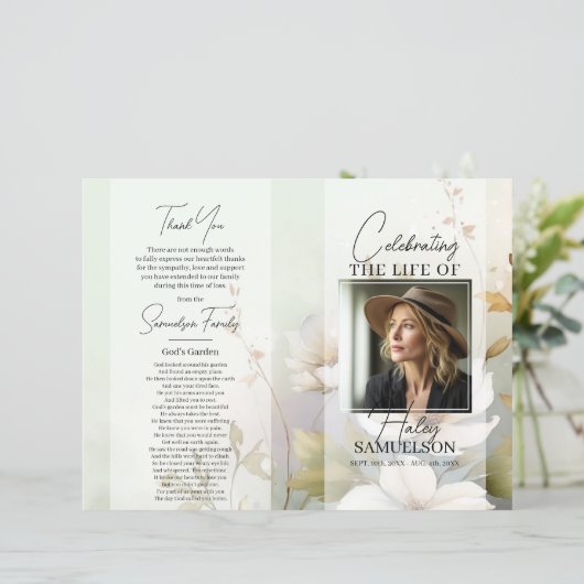 葬儀プログラム記念ワイルドフラワー感謝してい |写真 (スタンド正面)