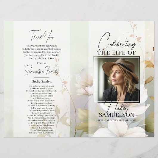 葬儀プログラム記念ワイルドフラワー感謝してい |写真 (正面)