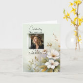 葬儀プログラム記念ワイルドフラワー |写真 カード (黄色い花)