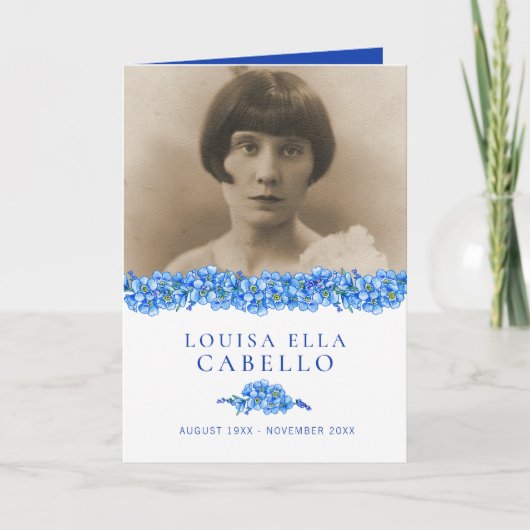 葬儀プログラム青忘れメではなく花 プログラム (正面)