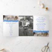 葬儀プログラム青忘れメではなく花 三つ折りプログラム (内部)