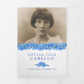 葬儀プログラム青忘れメではなく花 三つ折りプログラム (カバー)