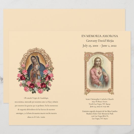 葬儀プログラム (正面/裏面)