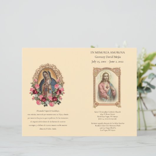 葬儀プログラム (スタンド正面)