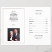 葬儀プログラム | ゴールドトリムのフライヤー付き写真 チラシ (裏面)