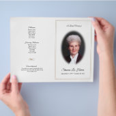 葬儀プログラム | ゴールドトリムのフライヤー付き写真 チラシ (手)