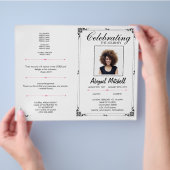 葬儀プログラム | 故人の旅を称える | FP0001 チラシ (手)