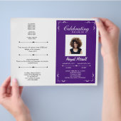 葬儀プログラム | 故人の生涯を称える | FP0020 チラシ (手)