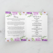 葬儀プログラム – 紫とピンクの花のデザイン プログラム (内部)