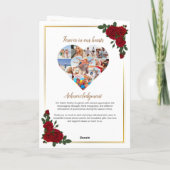 葬儀プログラム – 赤いバラと黄金縁どの プログラム (裏面)