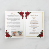 葬儀プログラム – 赤いバラと黄金縁どの プログラム (内部)