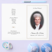 葬儀プログラム |金ゴールドトリミングフライヤー付き写真 チラシ (シングル)