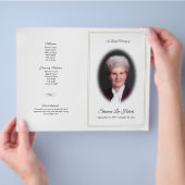 葬儀プログラム |金ゴールドトリミングフライヤー付き写真 チラシ (手)