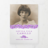 葬儀プログラ忘れムパープル 三つ折りプログラム (カバー)