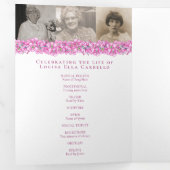 葬儀プログラ忘れムピンクの花 三つ折りプログラム (内部最初)