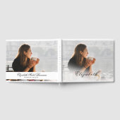 葬儀ホワイトオーバーレイ写真シンプル ゲストブック (全面)