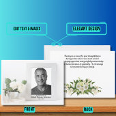 葬儀ホワイトフラワーとフォト悔やみや弔慰 サンキューカード