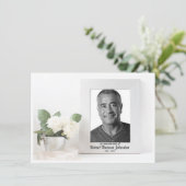 葬儀ホワイトフラワーとフォト悔やみや弔慰 サンキューカード (スタンド正面)