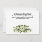 葬儀ホワイトフラワーとフォト悔やみや弔慰 サンキューカード (裏面)