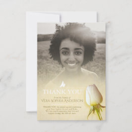 葬儀ホワイトローズ写真家族サンキューカード サンキューカード