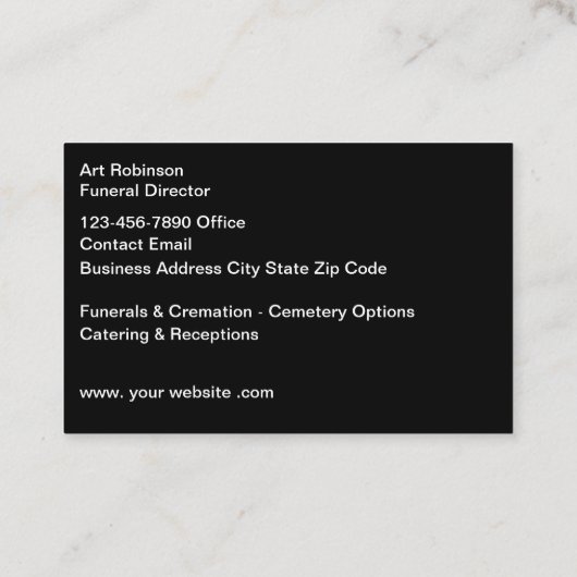 葬儀ホーム火葬名刺 名刺 (裏面)