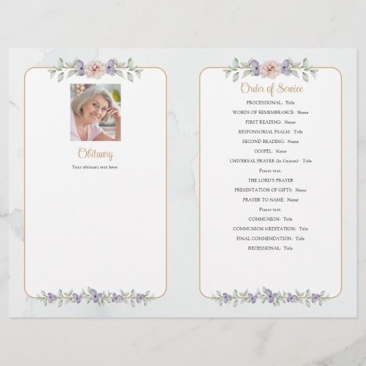 葬儀ボタニカルフローラハート4写真プログラム (裏面)