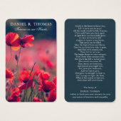 葬儀ポピー記念祈りの言葉共感表 (正面&裏面)