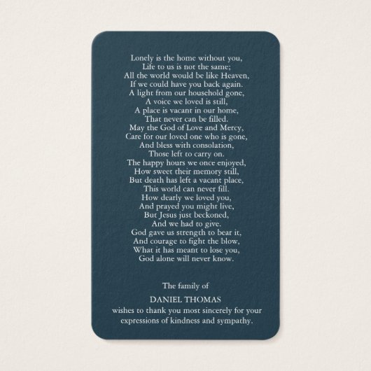 葬儀ポピー記念祈りの言葉共感表 (裏面)