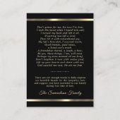 葬儀マスサービス祈りの言葉ありがとう写真 名刺 (裏面)