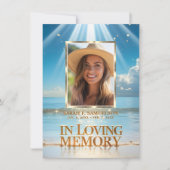 葬儀マスサービス祈りの言葉サンキューフォトビーチ サンキューカード (正面)